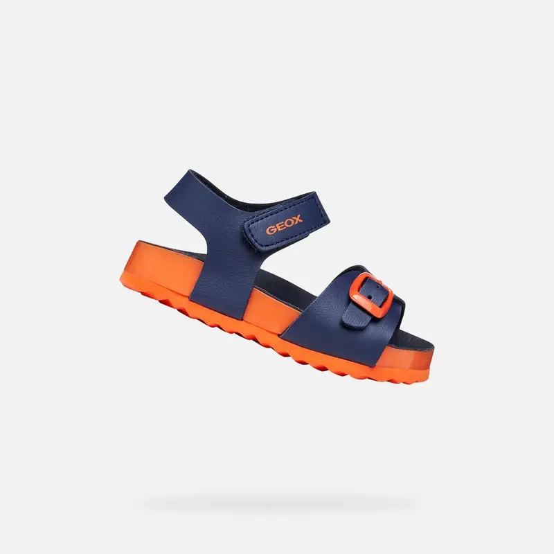 Scarpe Sandal Chalki Bimbo Blu Navy/arancione miniatura 2