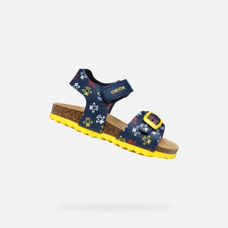 Scarpe Sandal Chalki Bimbo Blu Navy/giallo miniatura 2