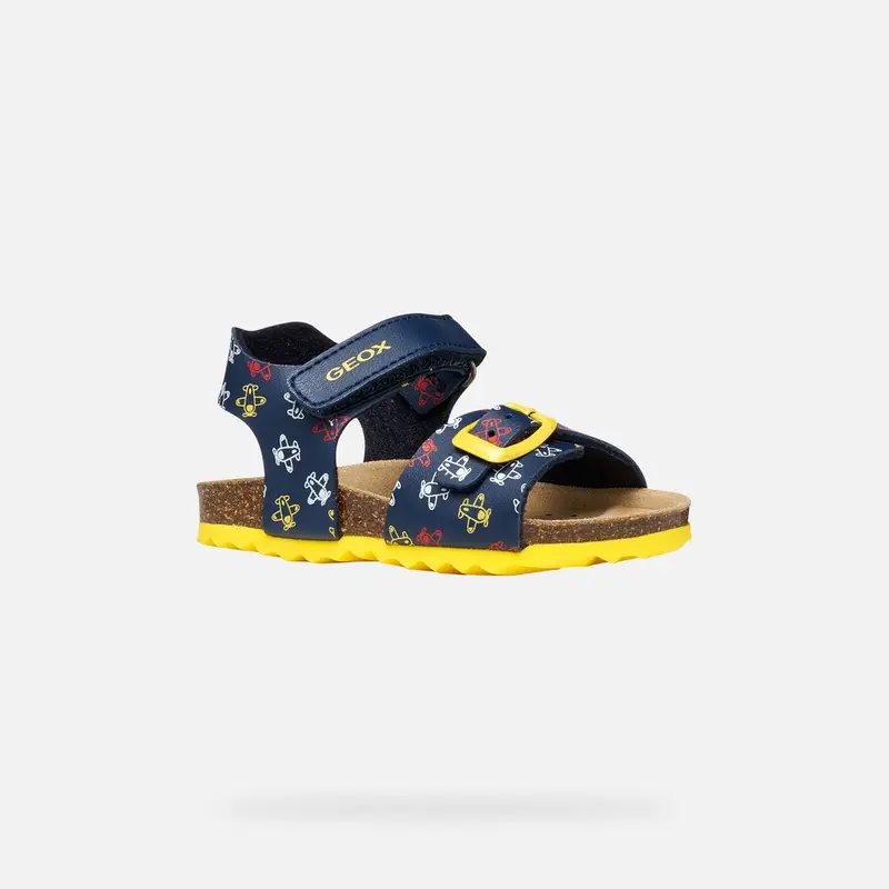 Scarpe Sandal Chalki Bimbo Blu Navy/giallo miniatura 3