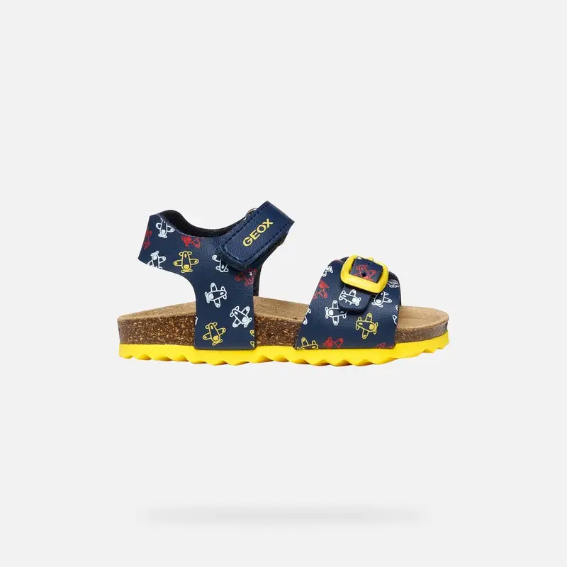 Scarpe Sandal Chalki Bimbo Blu Navy/giallo