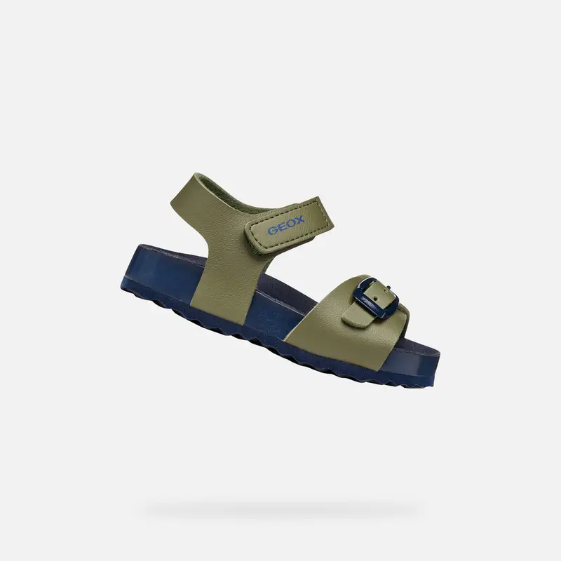 Scarpe Sandal Chalki Bimbo Verde Oliva/blu Navy miniatura 2