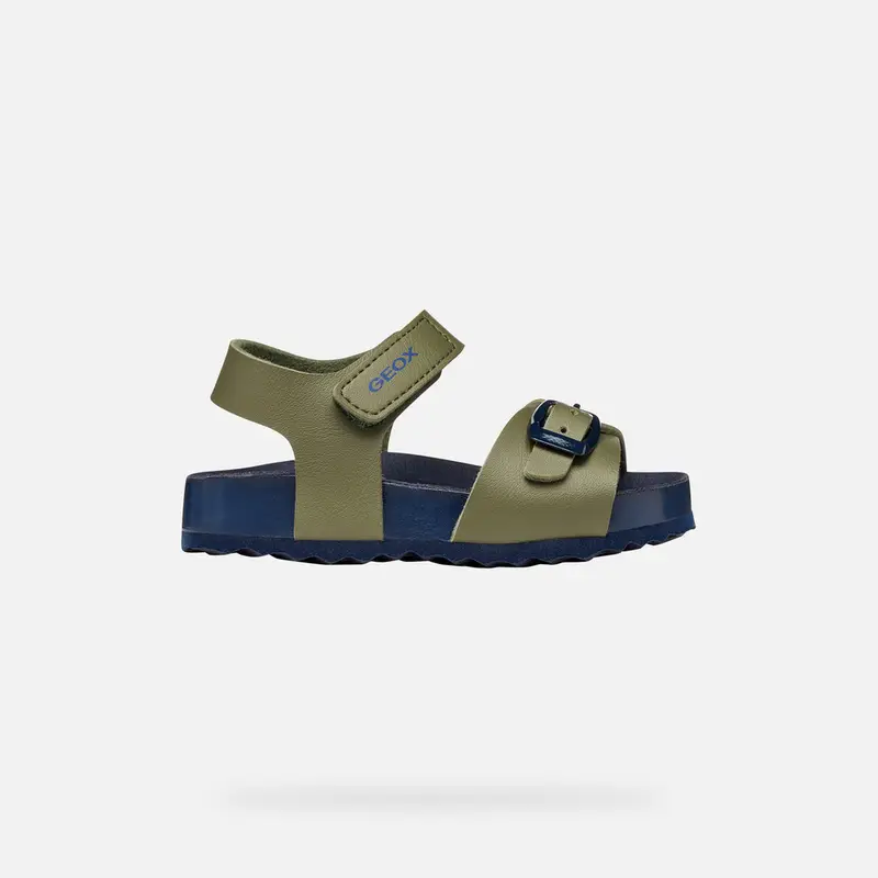 Scarpe Sandal Chalki Bimbo Verde Oliva/blu Navy