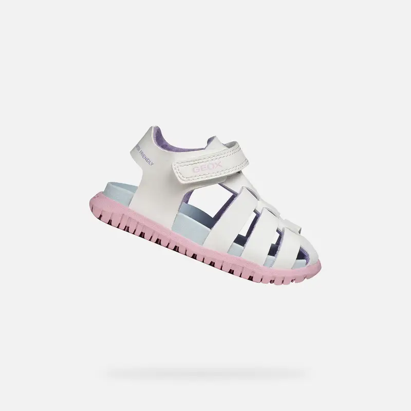 Scarpe Sandal Fusbetto Baby Bianco/rosa miniatura 2