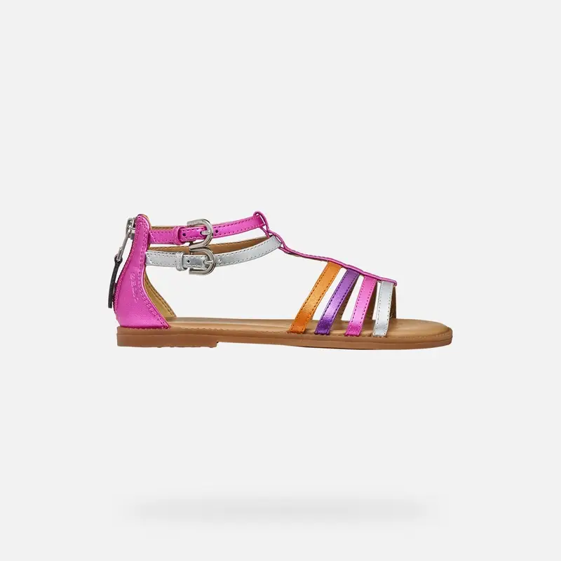Scarpe Sandal Karly Bambina Fucsia/argento