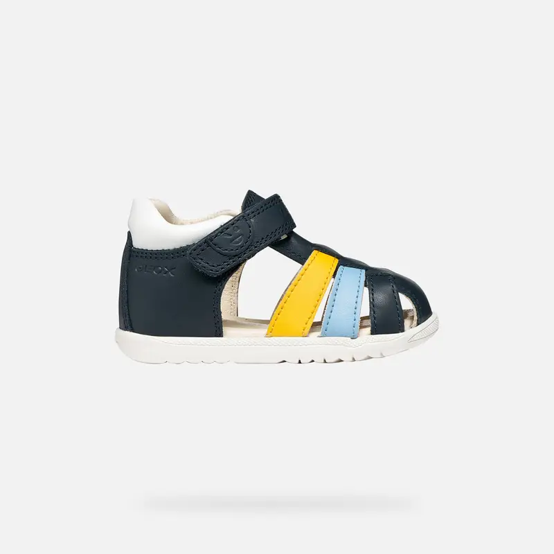 Scarpe Sandal Macchia Baby Blu Navy/giallo Scuro