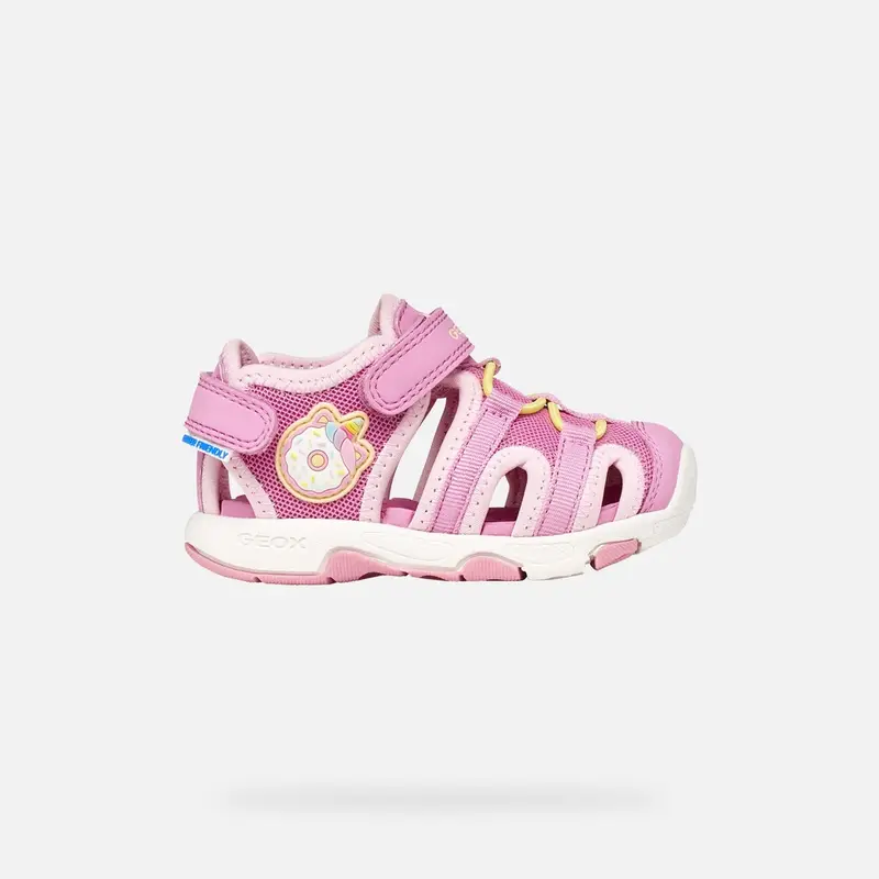 Scarpe Sandal Multy Bimba Rosa Scuro/giallo Chiaro