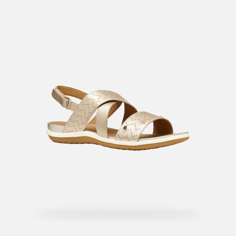 Scarpe Sandal Vega Donna Oro Chiaro miniatura 3