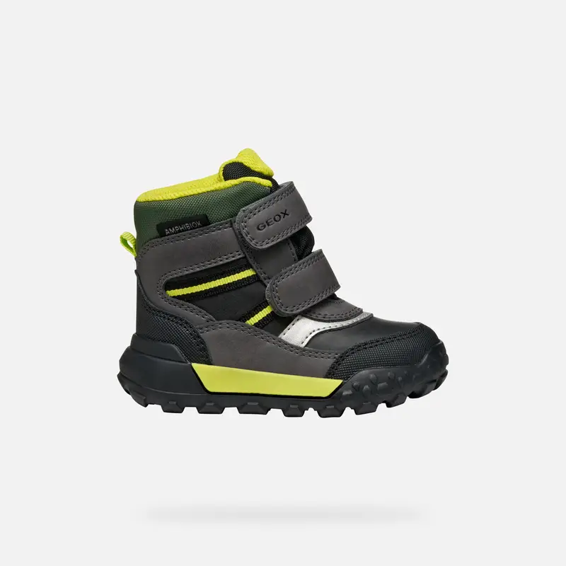 GEOX Scarpe Trekkyup Abx Bimbo Nero/verde Fluo