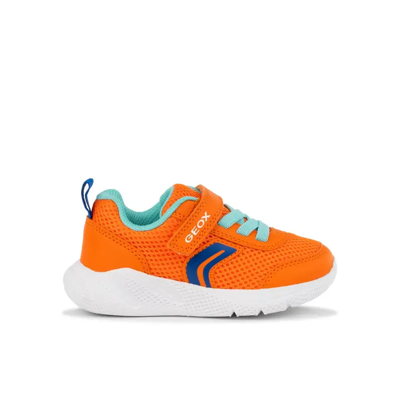 Sneakers arancio da bimbo con strappo
