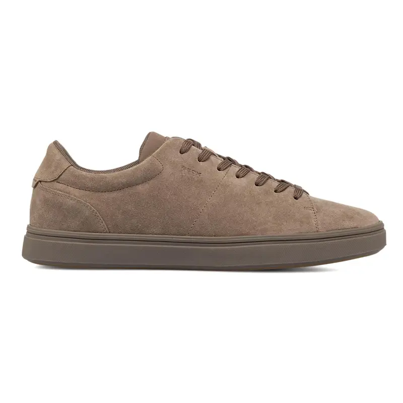 Sneakers beige da uomo in pelle con lacci