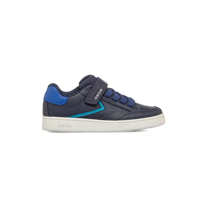 Sneakers blu da bambino con velcro e lacci