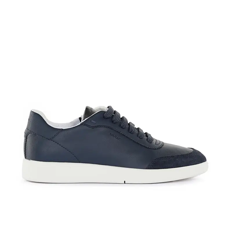 Sneakers blu da donna in pelle con lacci