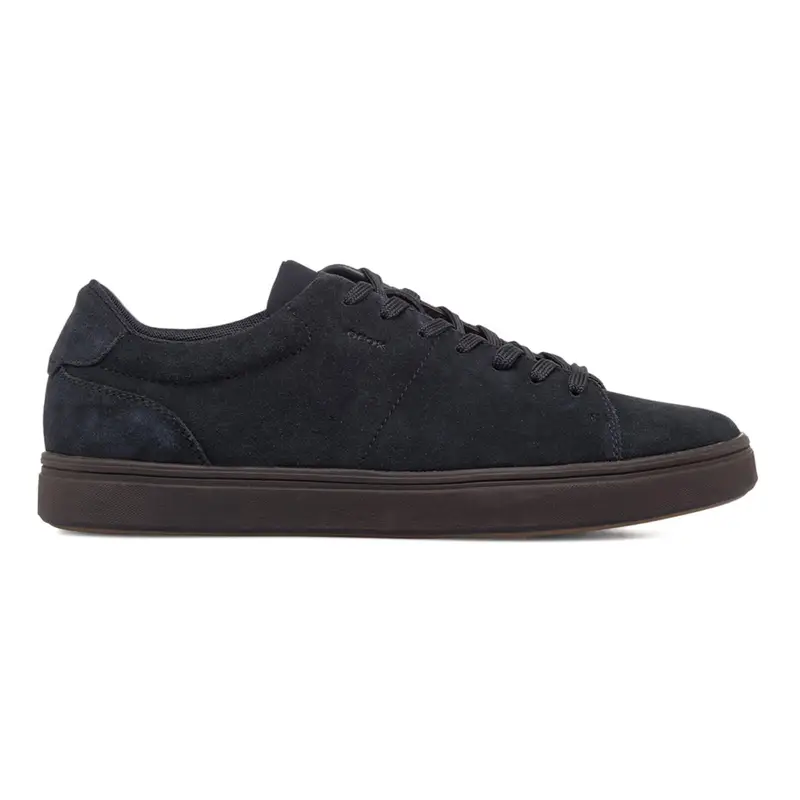 Sneakers blu da uomo in pelle con lacci