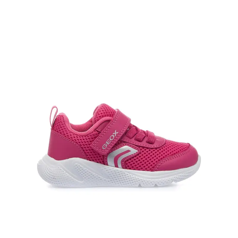 Sneakers fucsia in tessuto con velcro e lacci elastici