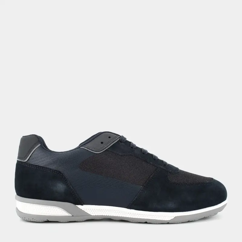 Geox Sneakers da Uomo blu in pelle e tessuto