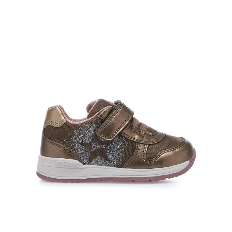 Sneakers oro con velcro e stellina