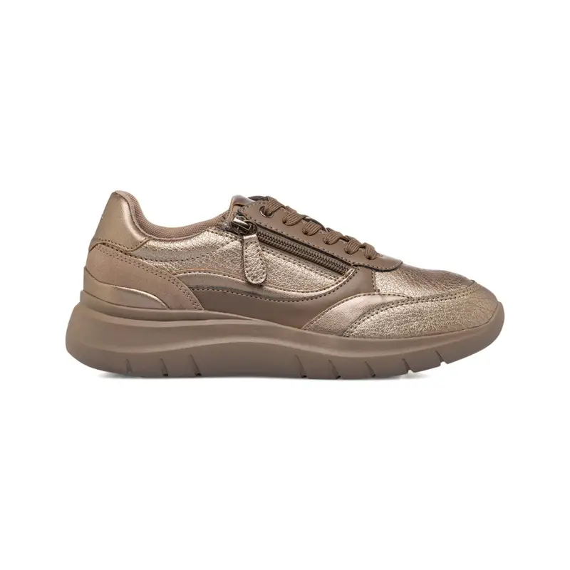 Sneakers oro da donna con suola chunky