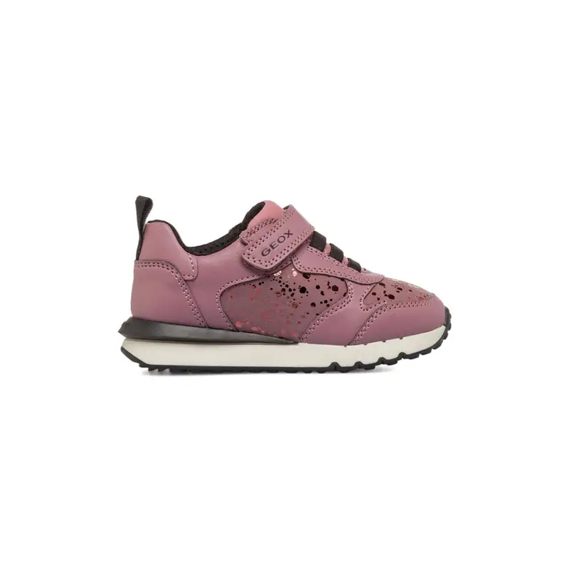 Sneakers rosa da bambina con suola sagomata e velcro
