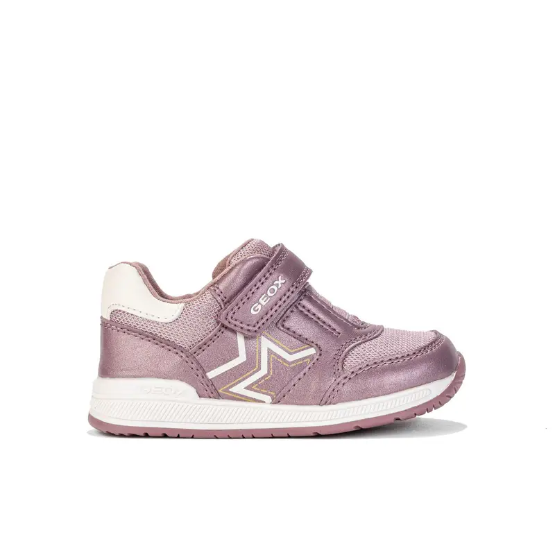 Sneakers rosa da bimba con velcro e lacci elastici