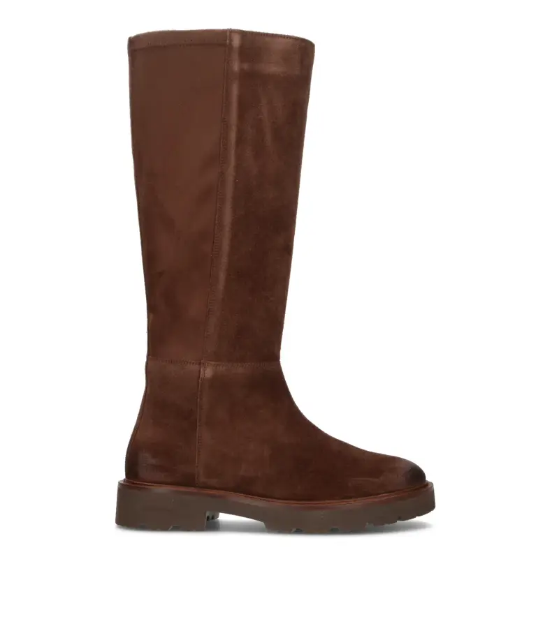 Stivale donna marrone in suede Vario