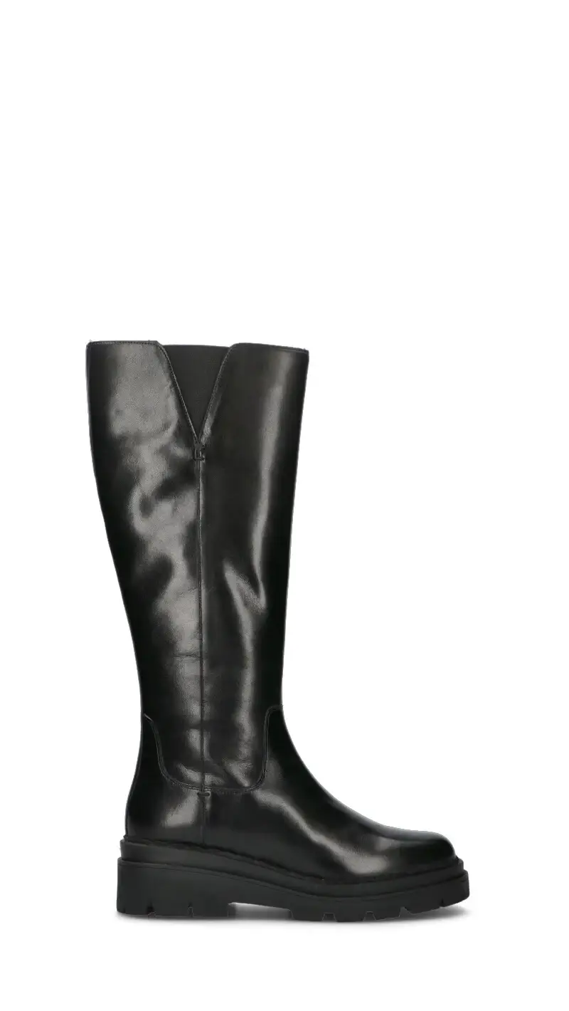 Stivale donna nero in pelle Vario