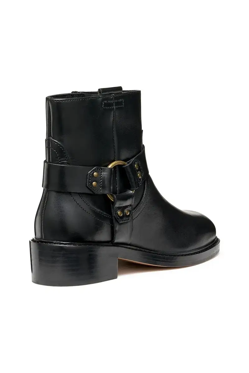 stivaletti alla caviglia in pelle D NALVIA donna colore nero D565QB 000FF C9999 miniatura 3