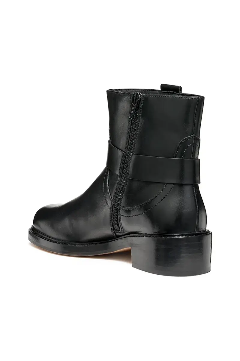 stivaletti alla caviglia in pelle D NALVIA donna colore nero D565QB 000FF C9999 miniatura 4