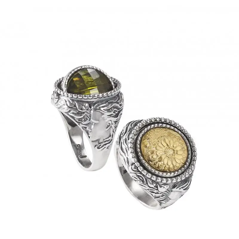 Anello Argento 925 Cristallo Sfaccettato Aprile - Gerardo Sacco