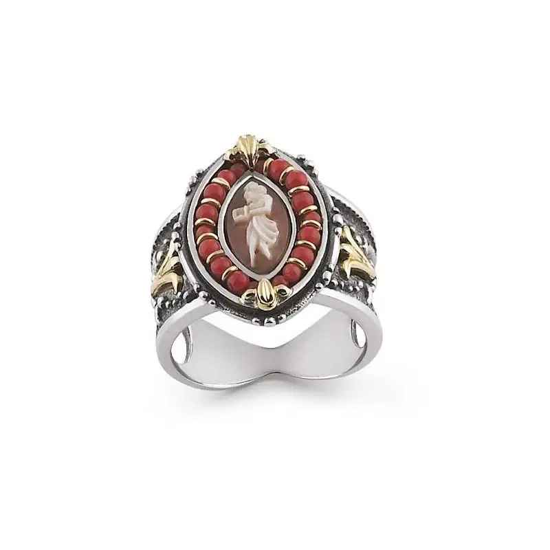 Anello Da Donna In Argento E Corallo - Gerardo Sacco