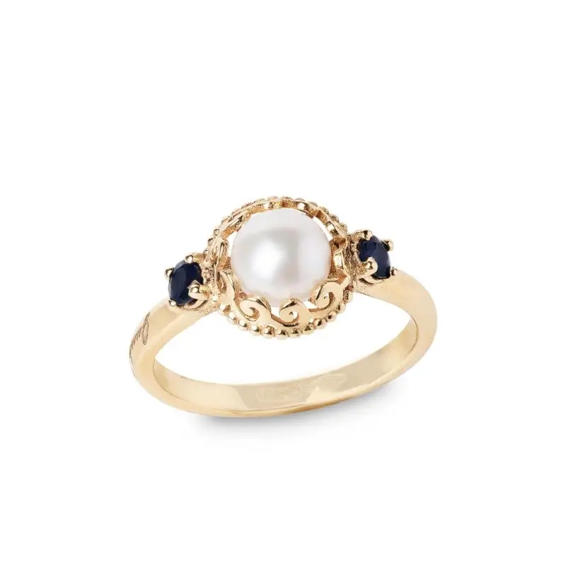 Anello In Oro Con Perla E Pietre Preziose - Gerardo Sacco