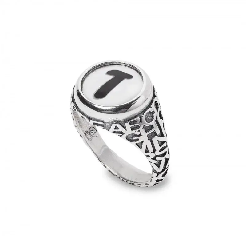 Anello Lettera T - Argento - Gerardo Sacco