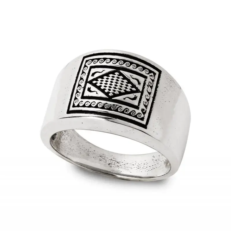 Anello Uomo Modello Fascione Mosaico Delfini - Gerardo Sacco