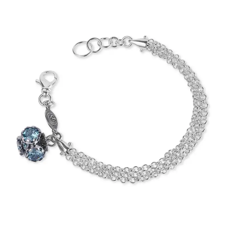 Bracciale Multifili In Argento 925 Con Cubic Zirconia - Gerardo Sacco
