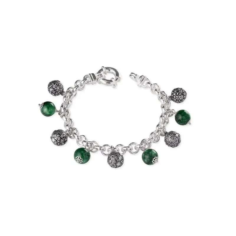 Bracciale Pietre Ed Elementi In Argento 925 - Gerardo Sacco