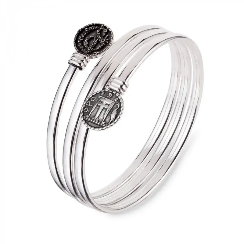 Bracciale Rigido In Argento Con Moneta - Gs 32384 - Gerardo Sacco