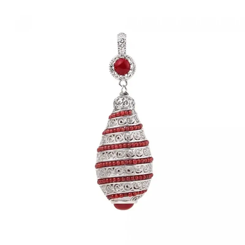 Ciondolo A Forma Di Fuso Con Pietre Colorate - Gerardo Sacco