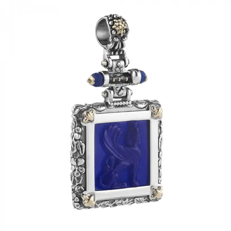 Ciondolo Argento 925 Fregi Oro Quadrato - Gerardo Sacco