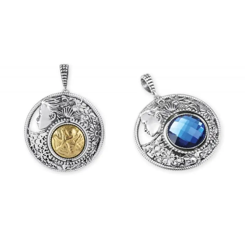 Ciondolo Grande Arg 925/000 Con Cristallo Sfaccettato Luglio - Gerardo Sacco