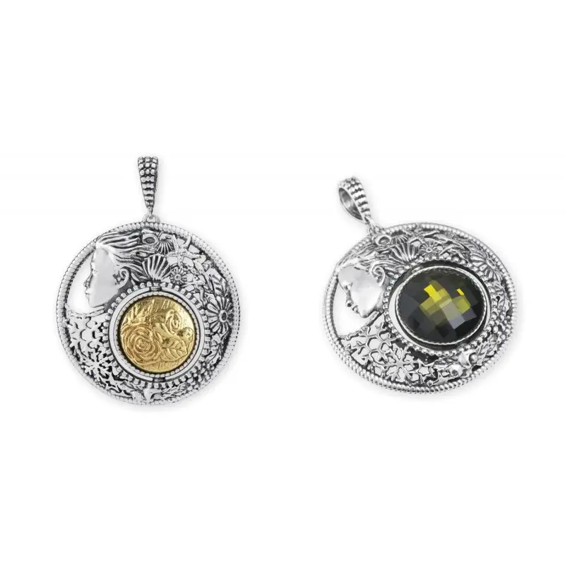 Ciondolo Grande Arg 925/000 E Cristallo Sfaccettato - Gerardo Sacco