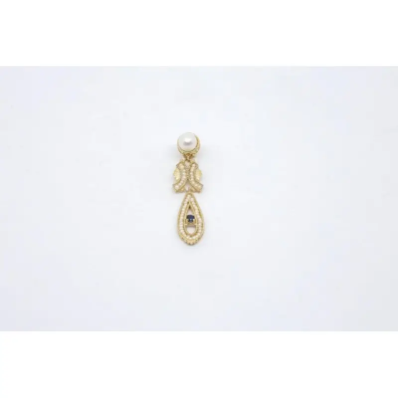 Ciondolo In Oro 375 Con Pietre Preziose E Perla - Gerardo Sacco