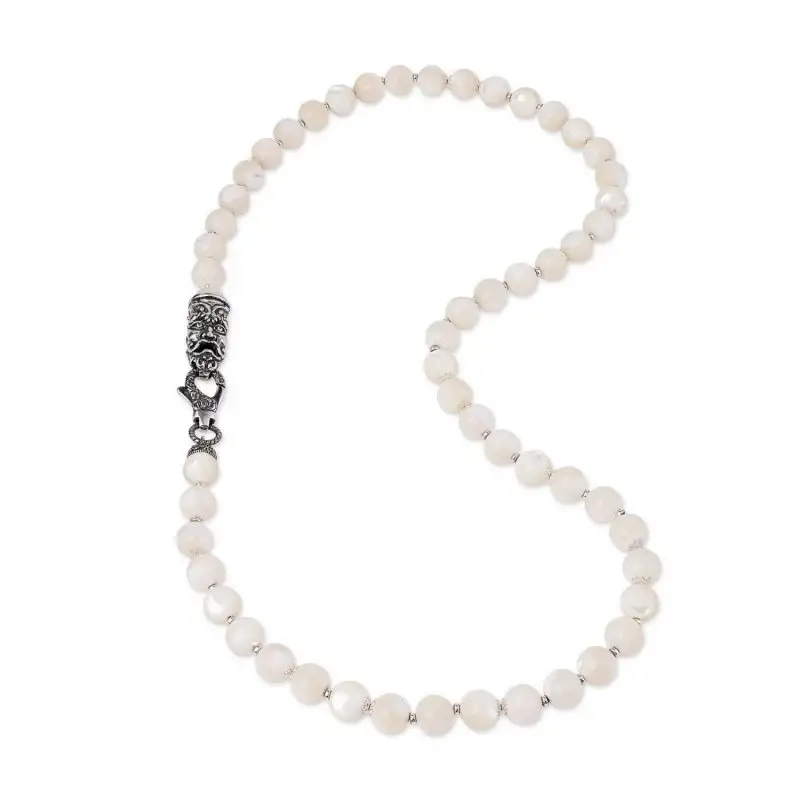 Collana Con Maschera In Ag 925/000 E Madreperla - Gerardo Sacco