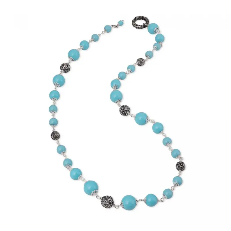 Collana Con Pietre Colorate E Sinacoli - Gs 28037Pt - Gerardo Sacco