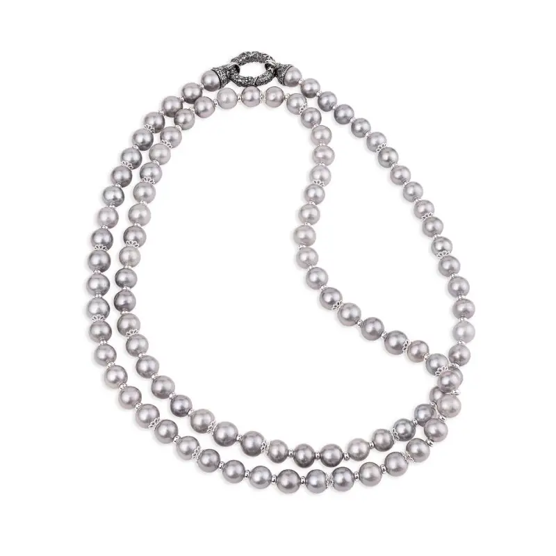 Collana Mod Chanel Con Chiusura In Arg 925/000 E Perle - Gerardo Sacco miniatura 2