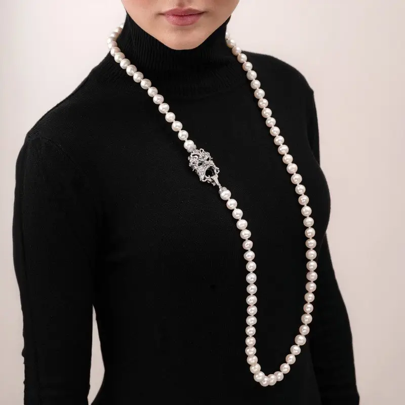 Collana Perle Con Maschera - Gs 27575B - Gerardo Sacco miniatura 2