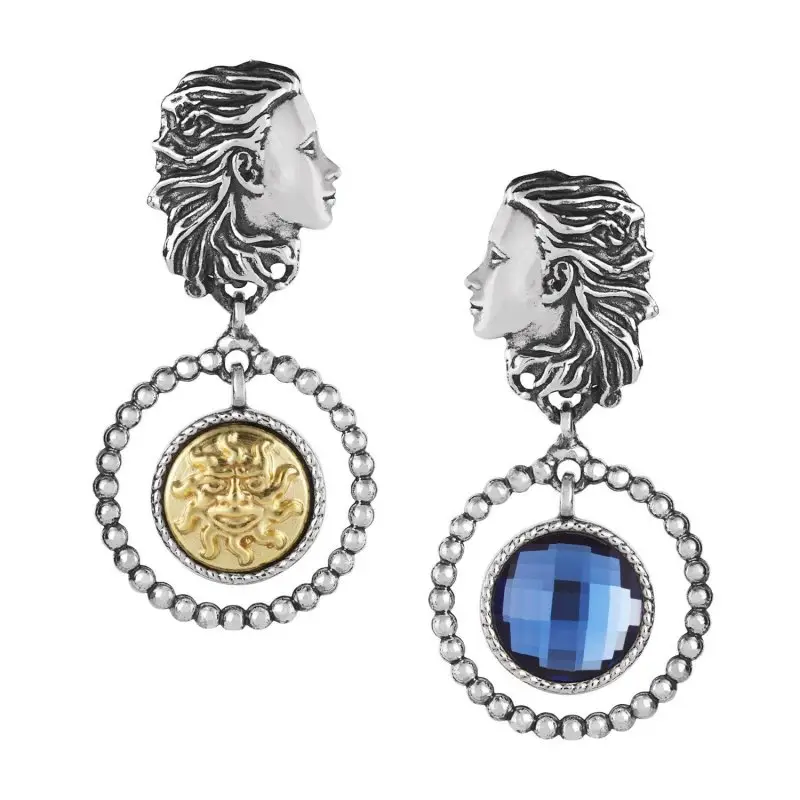 Orecchini Arg 925/000 E Cristallo Sfaccettato Agosto - Gerardo Sacco