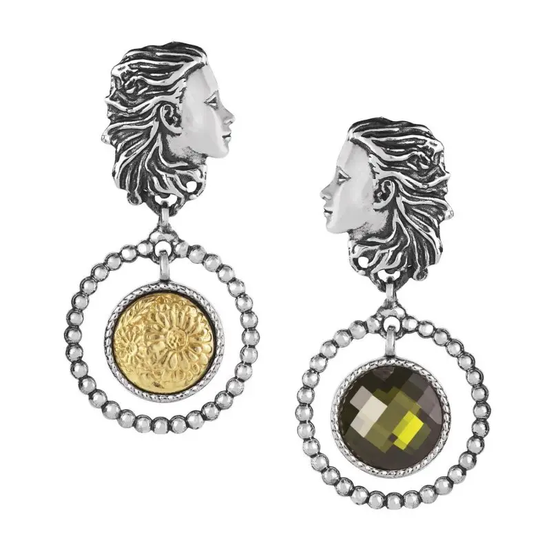 Orecchini Arg 925/000 E Cristallo Sfaccettato Aprile - Gerardo Sacco