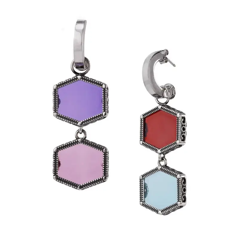 Orecchini In Argento 925/000 Con Pietre - Gerardo Sacco