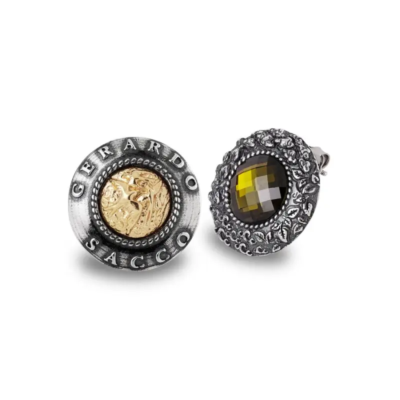 Orecchino Gerardo Sacco In Argento E Cristallo - Gs