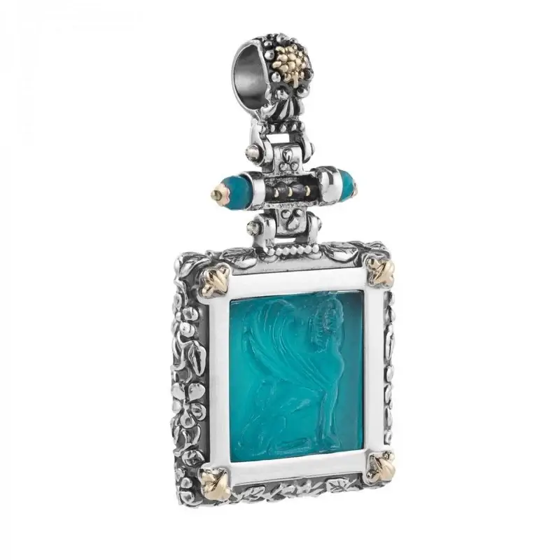 Pendente In Argento E Oro Con Pasta Vitrea - Gerardo Sacco