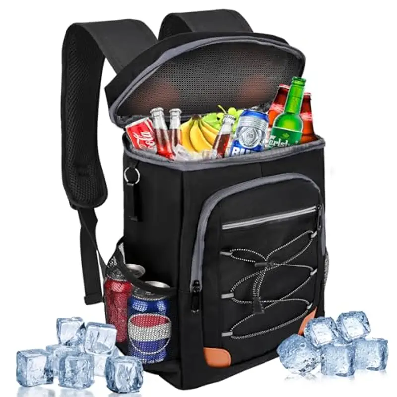 Gerbala Morbido Zaino Lsolato Cooler, Borsa di Raffreddamento a Prova di Perdite, Portatile e Durevole per il Campeggio, Picnic, Spiaggia, Escursionismo, Bbq & Uso Quotidiano, 27L
